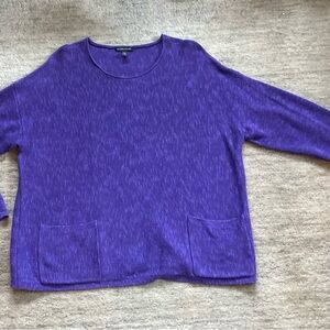 Eileen Fisher Heathered Violet Scoop Neck Top